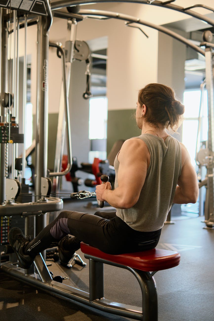 man exercising at a gym