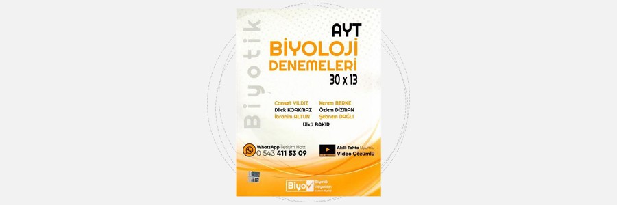 AYT Biyoloji Biyotik 30x13 Denemeleri Biyotik Yayınları 2 AYT Biyoloji Biyotik 30x13 Denemeleri Biyotik Yayınları