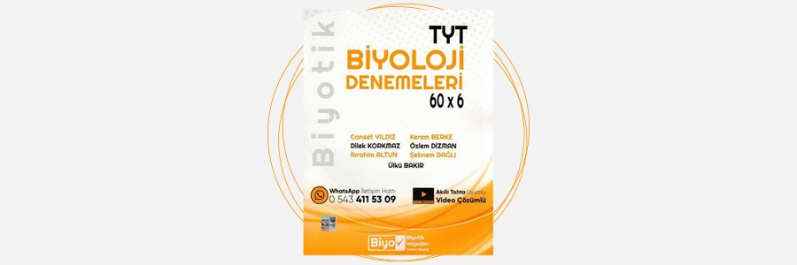 TYT Biyoloji Biyotik 60x6 Denemeleri Biyotik Yayınları 2 TYT Biyoloji Biyotik 60x6 Denemeleri Biyotik Yayınları 2