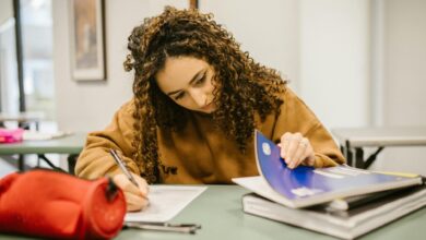 student cheating during an exam